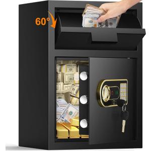 2.8 Cubic Drop Safe for Business, Anti-Theft Drop Slot Safes for Money with Digital Combination Lock & Spare Keys, Cash Depository Safe with Drop Box for Home Retail Store Business
