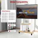 Mobile TV Cart for 32-75 Inch Flat/Curved LED/LCD/OLED TVs, Height Adjustable Rolling TV Stand with Wheels, Heavy Duty Portable Floor TV Stand with Steel Shelf Base, Holds up to 180lbs