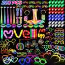 SHQDD Glow in the Dark Party Favors for Adults Kids, 27 Carnival Accessories, 56 LED Light Up Toys Bulk, 100 Glow Sticks Party Pack, Neon Party Supplies & Decorations