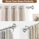 KAMANINA Silver Curtain Rods for Windows 48 to 84 Inches (4-7ft) Heavy Duty Curtain Rods, 7/8 Inch Adjustable Decorative Drapery Rods Set with Modern Finials