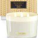 96NORTH Creamy Vanilla Scented Candles | Large 3 Wick Jar Candle | Up to 40 Hours Burning Time | 100% Natural Soy Wax | Relaxing Scented Candle for Home | Gift-Ready Luxury Candle for Men & Women
