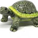 ZOOCRAFT Ceramic Land Tortoise Turtle Figurine Hand Painted Porcelain Miniatures Garden Decor Collectibles