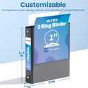SUNEE 3 Ring Binders 1 Inch 12 Pack, Clear View Three Ring PVC-Free (Fit 8.5x11 Inches) for School or Office Supplies, Black