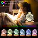 YAZJIWAN 3D Solar System Crystal Ball Lamp, Large Galaxy Night Light With 7 Color Change, Space Bedroom Decor, Christmas and Birthday Gift for Kids, Boys, Girls (Moon)