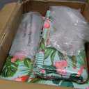 UNIKOME Outdoor Chair Cushions Pack of 4, Water Resistant Patio Cushions with Ties, High Density Sponge Filling Square Corner Seat Cushions for Outdoor Furniture, 18.5"*16"*3", Flamingos