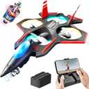 BEZGAR Brushless RC Plane with Camera | 2.4GHZ Remote Control Airplane, 6-axis Gyro Drones for Kids, RC Helicopter, 360Flip Jet Fighter for Beginners with LED Navigation Lights