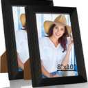 Picture Frames,8x10 picture frame Set of 2,Picture Frame with HD Plexiglass,Display Pictures 8x10 without Mat,Vertical & Horizontal Wall Hanging Photo Frame,Black Frame