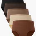 BAMBOO COOL Women's Underwear High Waisted Briefs Full Coverage Soft and Breathable Panties, 5-Pack, Size: M