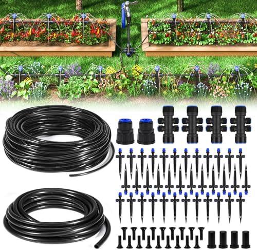 HIRALIY 210FT Drip Irrigation Kits for Plants, New Quick Connector Garden Watering System, Saving Water Automatic Irrigation Equipment for Patio Lawn