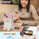 Shorogyt Compatible with Magsafe Wallet for Magnetic Card Holder for Women - Cute Phone Wallet for iPhone 17/16/15/14/13/12 Series,RFID Blocking Stand Printed Leather Fit 5 Cards,Dazzling