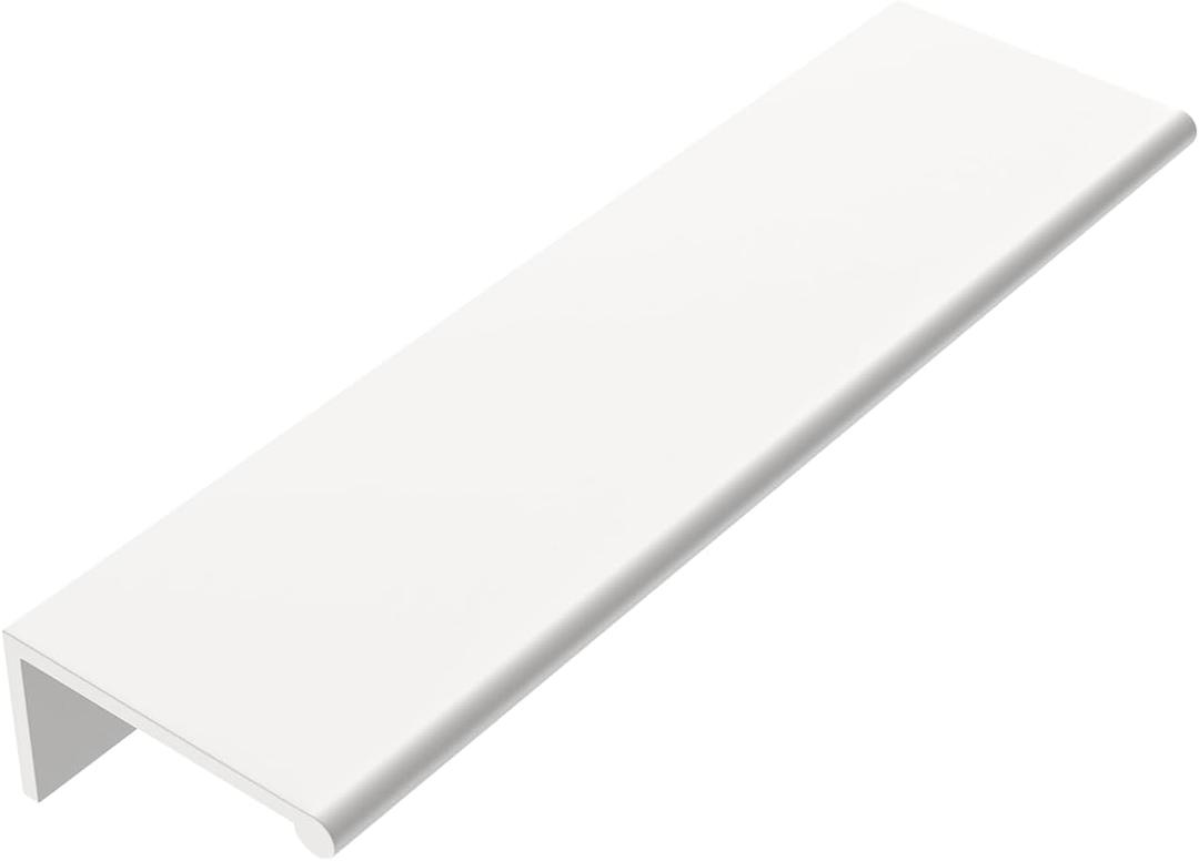goldenwarm 5 Pack White Finger Edge Pulls Drawer Finger Pulls Kitchen Hardware Handles Bedroom Dresser Drawers, 5in Hole Centers
