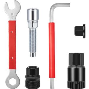 Zacro 7 In 1 Multifunction Bicycle Repair Kit - Crank Arm Puller, Bottom Bracket Removal Tool, Crank Extractor, 15mm & 16mm Wrench for 7/8/9/10/12 Speed MTB, Road Bike