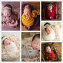Zeroest Newborn Photography Wrap - Newborn Photoshoot Props - Boys & Girls Posing Stretch Knit Blanket (Blue, Small)
