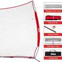 16x10ft Barricade Backstop Net, Ball Sports Barrier, Practice Net for Baseball, Softball, Lacrosse, Soccer, Basketball and More