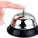 1InTheOffice Call Bell, Service Bell, 3/8" Diameter Desk Call Bell Chrome Finish for Hotels, Schools, Restaurants, Reception Areas, Hospital (4)