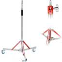 Heavy Duty Light Stand with Casters, 10.5ft/320cm Adjustable Tripod Stand