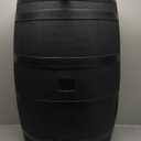 50-Gallon ECO Rain Barrel Made with 100% Recycled Plastic, Flat Back Rain Water Collection Barrel, Black