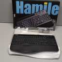 Hamile Wireless Keyboard and Mouse Combo : Ergonomic Wave Keys for Natural Typing, Full Size Keyboards with Wrist Rest, Quiet Backlit Mice, Phone Holder, 2.4G Set for Computer/Laptop/Mac/Windows, Black