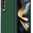 oakxco for Samsung Galaxy Z Fold 4 Phone Case Liquid Silicone, Cute Thin Slim Soft Rubber TPU Plain Smooth Gel Cover for Women Girl Aesthetic, Matte Solid Protective & Shockproof, Dark Forest Green