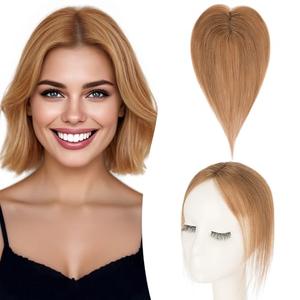 TESS Clip in Bangs Real Human Hair 360° 3D Cover Clip on Bangs for Women Daily Wear Natural Look 10 Inch Side, Light Brown