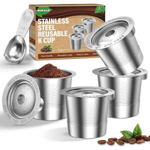 4-Pack Reusable K Cups for Keurig: Stainless Steel Reusable Coffee Pods for Keurig 1.0 - Eco-Friendly & Cost-Saving Coffee Filters for Daily Brewing - Easy to Fill & Clean