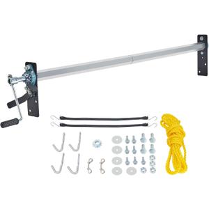 VEVOR Hand Crank Tarp Roller Kit, 64" to 104" Wide, Aluminum Alloy, Manual Cab Level Dump Truck Tarp Roller with 7" Sponge-Wrapped Handle, Perfect for Dump Trucks, Trailers, Trash Haulers (No Tarp)