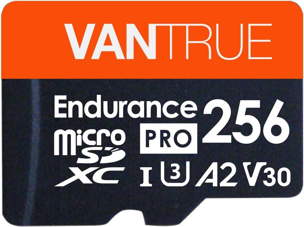 Vantrue 256GB microSDXC UHS-I U3 4K UHD Video High Speed Transfer Monitoring SD Card with Adapter for Dash Cams, Body Cams, Action Camera, Surveillance & Security Cams