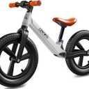 Ridego 14 Inch Balance Bike for Kids 3-6 Year Old,Lightweight Kids Bike with Adjustable Seat, Push Bicycle with Air Rubber TiresRide-on Toys Birthday Gift (White)