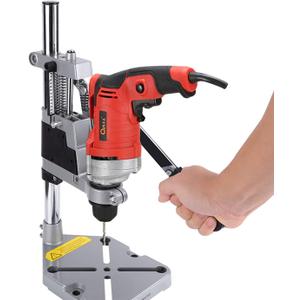 Drill Stand for Hand Drill Universal Drill Press Stand Adjustable Bench Drill Press Universal Bench Clamp Drill Press Holder Table Workbench Repair Tool Heavy Duty Single Hole Aluminum Base