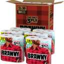 Brawny Tear-A-Square 3-Ply Paper Towels, 12 XL Family Rolls = 30 Regular Rolls, Strong, Absorbent, and Durable with 3 Sheet Sizes (Quarter, Half, Full)
