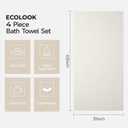 ecolook 4 Pack Microfiber Bath Towels, 31 x 63 inches Extra Large Bath Towel Set, Super Soft Highly Absorbent Bath Towels Set of 4, Quick Dry Lightweight Bathroom Towels for Spa, Pool, Gym, Beige
