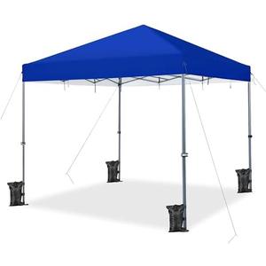 Yaheetech 12x12 Pop Up Canopy Easy Set-up Tent, Portable Outdoor Canopy Instant Tent, Commercial Gazebo with Wheeled Carry Bag Blue