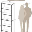 5-Tier Open Cube Storage Organizer Freestanding White Bookshelf, 5 Cube Bookcase Shelf for Sundries Books Bins, 71" H Book Shelves with Back Panels for Garage Study Living Room Home Office, 23.6" W x 11.02" D x 70.87" H