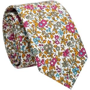 RBOCOTT 2.4" Cotton Floral Skinny Tie for Men Flower Print Necktie for Wedding Party (6cm) Set of 2