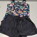 Women Underwire Tankini Swimsuit with Shorts - Two Piece Tummy Control Bathing Suit 2025 Swimwear with Pockets (Medium, Floral)