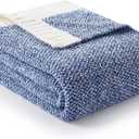 Snuggle Sac Royal Blue Throw Blankets for Couch, Super Soft Warm Blankets Cozy Knit Fuzzy Plush Lightweight Throws for Sofa, Bed,Living Room, Royal Blue, 50x60 inches