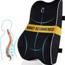 CompuClever Lumbar Support Pillow for Office Chair & Car Seat, Ergonomic Memory Foam Back Cushion with Dual Adjustable Straps, Breathable Mesh, Support for Long Sitting, Work, Driving & Gaming