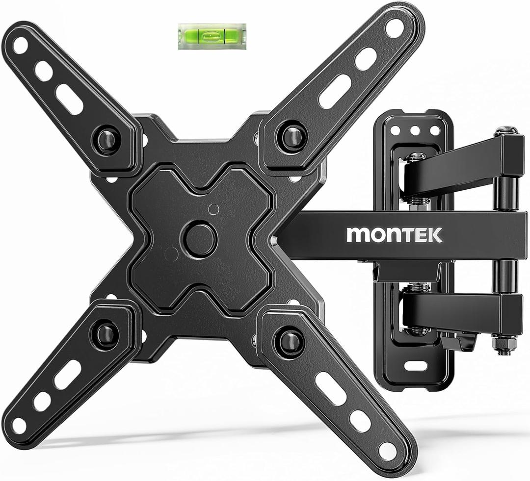 MonTEK Full Motion TV Wall Mount Bracket for Most 13-43 Inch LED LCD Flat Screen TVs & Monitors, Swivel Tilt Extension Rotation with Articulating Arms, TV Mount Max VESA 200x200mm, up to 44lbs