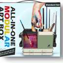 Portable All-in-One Modular Painting Station with Paint Brush Cleaner and Holders,Wet Paint Palette Tray with Lid for Miniature Painting and Acrylic Paints - Standard Set