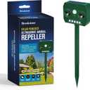 Solar Powered Sonic Animal Repeller  Ultrasonic Motion Sensor, 180 PIR Detection, 32 Ft Range, Eco-Friendly, Non-Toxic, for Gardens, Lawns, Parks & Orchards  Easy Installation, Chemical-Free