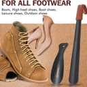 ZOMAKE Long Shoe Horn for Seniors Men,Metal Shoehorn Long handle for Boots, Shoe Spoon Helper