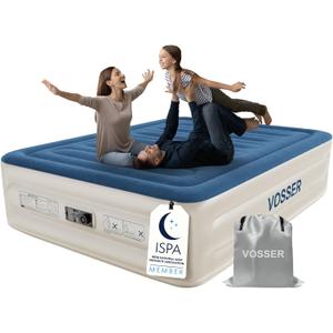 VOSSER Air Mattress Queen with Built in Pump,18'' Raised Blow Up Bed,800lb