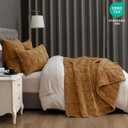PHF Diamond Pattern Luxury Velvet Quilt Set King Size, Rusty Burnt Orange