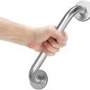 AmazerBath Shower Grab Bars for Bathtubs and Showers, Handicap Grab Bars for Shower Anti Slip, Shower Grab Bars for Senior for Wall Stainless Steel, Holds up to 500LBs, 12" L x 1" D, Brushed Nickel