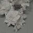 WILLBOND 36 Pieces Christmas Poinsettia Flowers Artificial Ornaments Glitter Christmas Decorations Tree Wedding New Year (White)