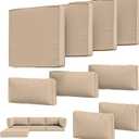 9Pcs Outdoor Chair Cushions Covers Waterproof Anti-Fading for 5 Pack Patio Set Cushion Slipcovers, Outdoor Furniture Cover Replacement, Covers Only, Sand