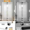 White Curtain Rods for Windows 32 to 45 Inches(2.6-3.75ft),1 inch Adjustable Window Curtain Rods with Imitation Wood Grain Finials,Heavy Duty Decorative Drapery Rod for Bedroom,Kitchen and patio