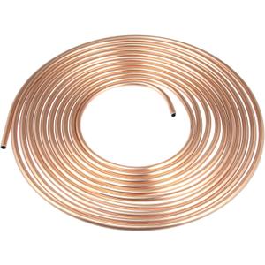 X AUTOHAUX 5/16" Car Brake Line Tubing 25ft Tubing Coil for Hydraulic Braking Systems and Transmission System Copper Tone