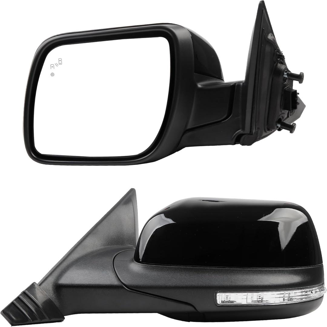 Dasbecan Left Driver Side Mirror Compatible with Ford Explorer 2011-2019 Power Glass Heated with Turn Signal Light Puddle Lamp Blind Spot Detection BSD Rearview Mirror Black 9Pins