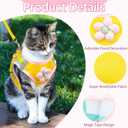 Cat Harness and Leash Set Escape Proof, Adjustable Cat Vest Harnesses Soft Kitten Harness Reflective Strips Jacket with Flower, Breathable Mesh Harnesses for Cats Puppy Easy to Wear Outdoor Walking, M